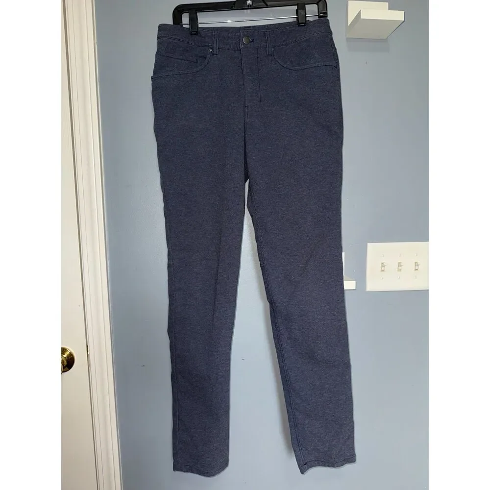 Men's Lululemon ABC Slim Tech Pants in Heathered Blue Canvas | Size 30